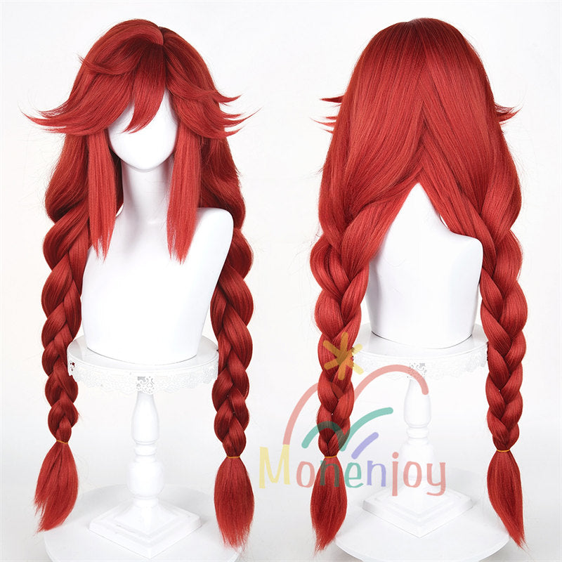 Monenjoy ガチアクタ リヨウ 鬘 95cm 三つ編み ウィッグ 鬘 かつら