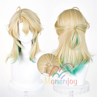 Monenjoy 鳴潮 リューク・ヘルセン 長45cm ウィッグ コスプレ 鬘 イベント 耐熱ウィッグ マットシルク 自然感 仮装