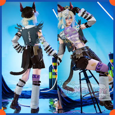 Monenjoy IdentityV 第五人格 幻灯師 コスプレ衣装 フラバルー UR衣装 アマンダ・ゲイティス コスチューム 帽子+尻尾追加対応 イベント MONENJOY