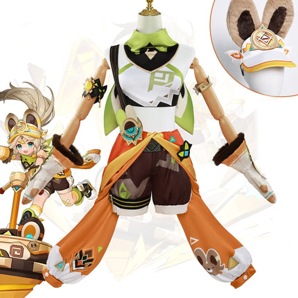 Monenjoy原神 カチーナ コスプレ衣装 耳飾り+手袋+尻尾付 アクセサリー おもちゃ イベント - Monenjoy