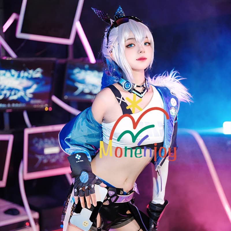 Monenjoy 崩壊:スターレイル 銀狼 コスプレ衣装 凄腕のハッカー コスチューム 眼鏡付き イベント ハロウィン