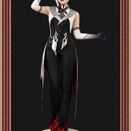 Monenjoy 原神 アルレッキーノ 召使 ファデュイ執行官 火力源 元素爆発 召使 神の目 コスチューム 衣装 ハロウィン クリスマス 衣装 イベント 変装 cosplay 男女兼用 - Monenjoy