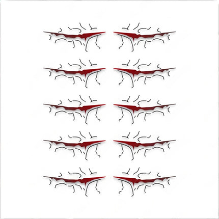 monenjoy Demon Slayer: Kimetsu no Yaiba สติกเกอร์รอยสักทันจิโร่, Demon Slayer, เครื่องประดับคอสเพลย์ปีศาจ, สติกเกอร์ดอกไม้และรอยแผลเป็น, หน้าปีศาจ, นักดาบ, ชุดแมงมุมปีศาจ, ยอดนิยม, ของตกแต่งสุดเก๋, อุปกรณ์ตกแต่งงานฮาโลวีน