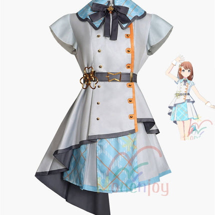 Monenjoy プロジェクトセカイ 花里みのり コスプレ衣装 益坂女子学園 MORE MORE JUMP 舞台服 ASRUN ライブ服 コスチューム