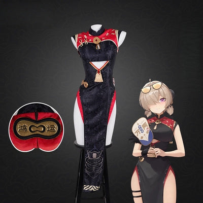 Monenjoy ゼンレスゾーンゼロ 紅豆 コスプレ衣装 飲茶仙の店員 チャイナドレス チーパオ ワンピース 茶楼 ハロウィン