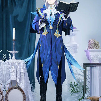 Monenjoy 原神 フォンテーヌ ヌヴィレット シューズカバー付 神の目   Neuvilette コスチューム 衣装 ハロウィン クリスマス 衣装 イベント 変装 cosplay - Monenjoy