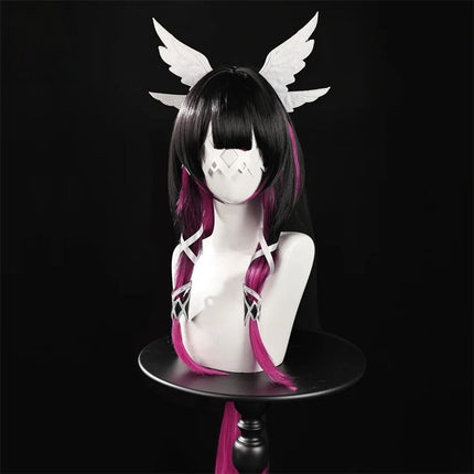 Monenjoy 原神 コロンビーナ コスプレ衣装 少女 コスチューム 髪飾り+アイマスク付 3d樹脂製パーツ  ナドクライ編 執行官 月の少女 Damselette Columbina コスプレ衣装 ジャカード生地 コスチューム