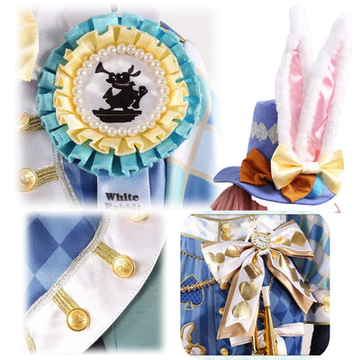 Monenjoy ツイステ 薔薇の王国のホワイト ラビット・フェス コスプレ衣装 帽子付 ラビット・ウェア イベント 仮装 ハロウィン - Monenjoy