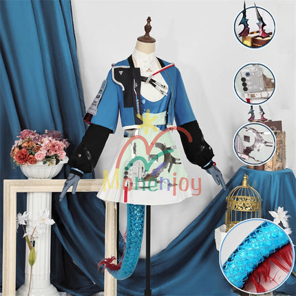 Monenjoy アークナイツ:エンドフィールド  陳千語 コスプレ衣装  チェン・チェンユー コスチューム イベント 尻尾+角付
