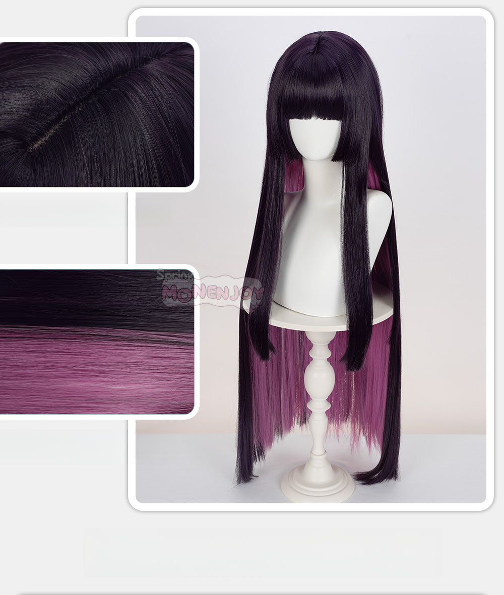 Monenjoy ロックは淑女の嗜みでして オト / 黒鉄 音羽 コスプレウィッグ カツラ 約100cm WIG001 - Monenjoy