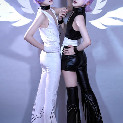 Monenjoy パンティ&ストッキングwithガーターベルト 天使兄弟 ポリエステル ポリウレタン コスプレ衣装 - Monenjoy