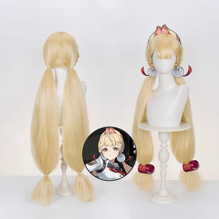 Monenjoy ゼンレゼンレスゾーンゼロ アリス  コスプレウィッグ 90㎝ ゼンゼロ 怪啖屋 黄色 アリス・タイムフィールド ウィッグ