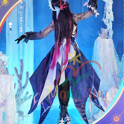 Monenjoy Hysilens Female Knight Omphalos จาก Collapse Star Rail มาพร้อมปลอกรองเท้า เครื่องประดับผมเรซิน 3 มิติ และชุดคอสเพลย์ระดับมืออาชีพ