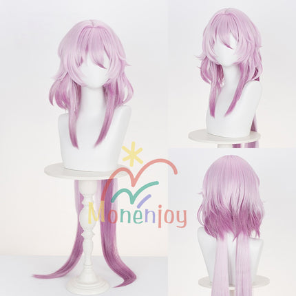 Monenjoy 崩壊スターレイル 長夜月 記憶なのか wig コスプレウィッグ  110cm 三月なのか  カツラ ウィッグ ピンク色GSwig1012