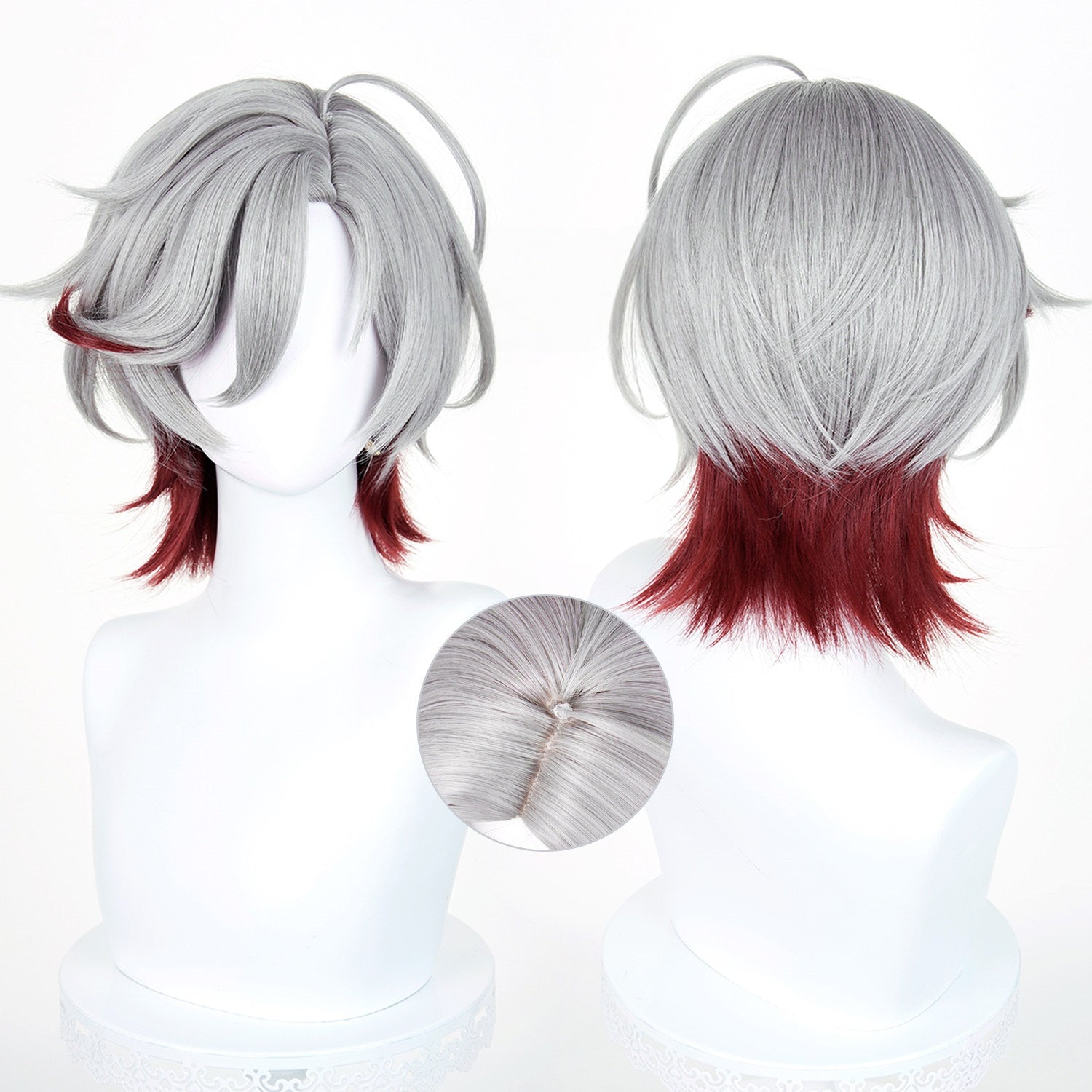 Monenjoy 原神 イルーガ ウィッグ 35cm 闇夜の燃芯 コスプレ 耐熱フル