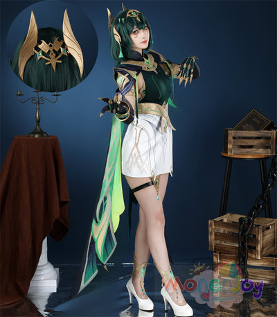 Monenjoy 原神 ネフェル コスプレ 砂に埋もれた秘話 ナド・クライ Ver.LunaⅡ コスプレ衣装 Nefer コスチューム 髪飾り付 コスチューム