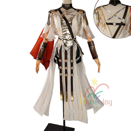 Monenjoy 鳴潮 オーガスタ コスプレ衣装 イベント 樹脂パーツ コスチューム ハロウィン ウィッグ+サンダル追加