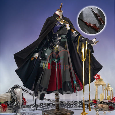 Monenjoy アークナイツ 赤刀明霄チェン コスプレ衣装 角付 マント追加対応 赤刃明霄陈 コスチューム Ch’en The Dawnstreak MONENJOY
