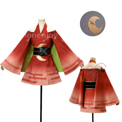 Monenjoy 超かぐや姫 かぐや コスプレ衣装 ジャカード生地 少女 コスチューム ハロウィン 仮装 髪飾付 Monenjoy
