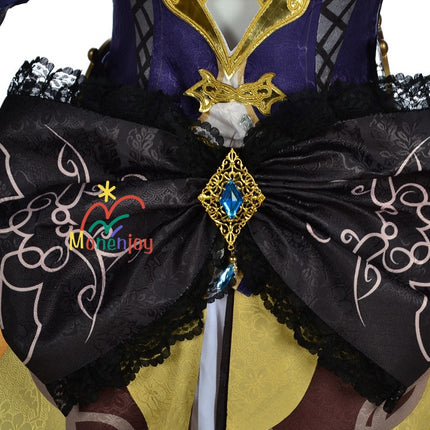 原神ナヴィア コスプレ衣装 立体3d樹脂装飾+帽子付属 高弾性マットレザー採用|MONENJOY   - Monenjoy