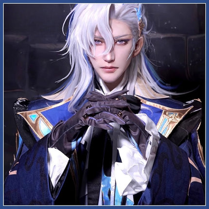 Monenjoy 原神 フォンテーヌ ヌヴィレット シューズカバー付 神の目   Neuvilette コスチューム 衣装 ハロウィン クリスマス 衣装 イベント 変装 cosplay - Monenjoy