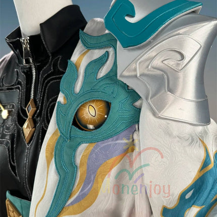 Monenjoy 崩壊スターレイル 丹恒騰荒 コスプレ 黄龍 黄金裔 Dan Heng・Permansor Terrae コスチューム 3d樹脂製手甲付 1.8m尻尾追加 ウィッグ+シューズ追加 ハロウィン ジャカード生地   伏竜