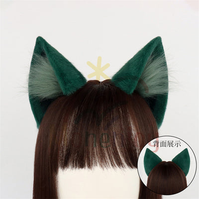 Monenjoy 薬屋のひとりごと 猫猫(マオマオ) ふわふわ 耳飾り+尻尾 可愛い 萌えグッズ 猫耳 きつね耳 コスプレ道具 アクセサリー - Monenjoy