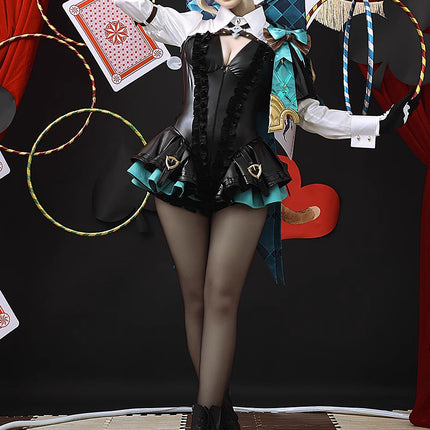 Monenjoy 原神 フォンテーヌ リネット 白尾猫座  リネット / Lynette  綺影で魅せるエレガンス ブーフ・ド・エテの館 神の目 コスチューム 衣装 ハロウィン クリスマス 衣装 イベント 変装 cosplay 男女兼用 - Monenjoy