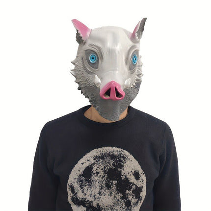 Monenjoy 鬼滅の刃 嘴平伊之助 仮面 マスク コスプレ道具 鬼殺隊 獣 猪の頭皮 コスチューム イベント ハロウィン