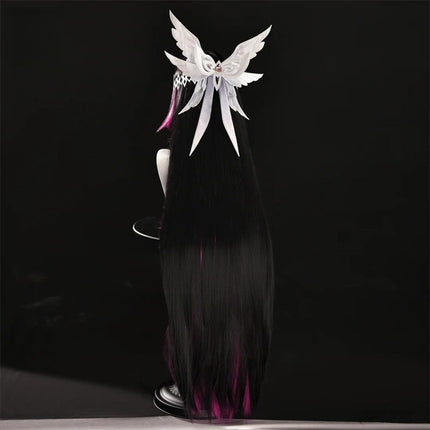 Monenjoy 原神 コロンビーナ コスプレ衣装 少女 コスチューム 髪飾り+アイマスク付 3d樹脂製パーツ  ナドクライ編 執行官 月の少女 Damselette Columbina コスプレ衣装 ジャカード生地 コスチューム