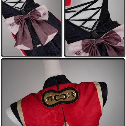 Monenjoy Zenless Zone Zero ชุดคอสเพลย์ถั่วแดง, พนักงานเสิร์ฟติ่มซำ, ชุดกี่เพ้า, ชุดกี่เพ้า, ชุดเดรสวันพีซ, ร้านน้ำชา, ฮาโลวีน