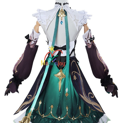 原神 エミリエ コスプレ衣装 コスチューム エメラルドフゼア |3D樹脂香水瓶・金属製神の眼付属|MONENJOY - Monenjoy