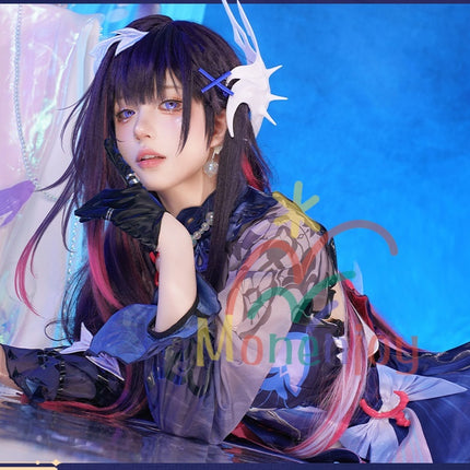 Monenjoy Hysilens Female Knight Omphalos จาก Collapse Star Rail มาพร้อมปลอกรองเท้า เครื่องประดับผมเรซิน 3 มิติ และชุดคอสเพลย์ระดับมืออาชีพ