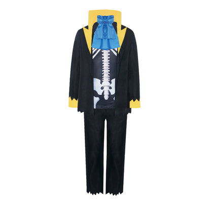 Monenjoy ONEPIECE ブルック 麦わらの一味 音楽家 ソウルキング 海賊団 紳士衣装 スーツセット 黒色 礼服 コスチューム COS ハロウィン 舞台衣装 学園祭 クリスマス イベント - Monenjoy
