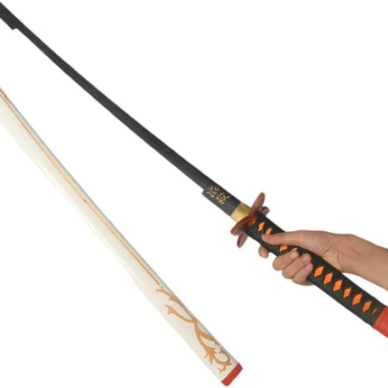Monenjoy 鬼滅の刃 日輪刀 100cm 武器レプリカ  冨岡 木 撮影 おもちゃ 武器 木 ハロウィン 舞台道具 剣士 コスプレ道具 レプリカ  - Monenjoy