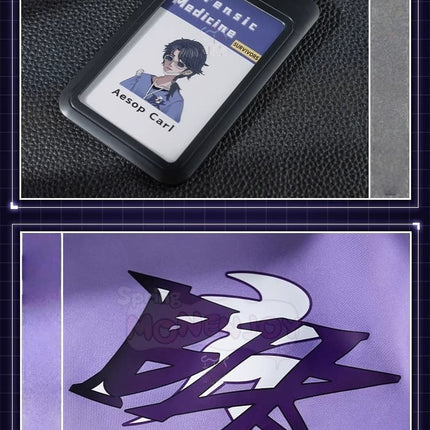 Monenjoy Identity V Undertaker - BLK.AESOP ชุดคอสเพลย์ ครบเซ็ต พิมพ์ภาพความละเอียดสูง + อุปกรณ์โลหะ 6 ชิ้น ระบายอากาศได้ดี