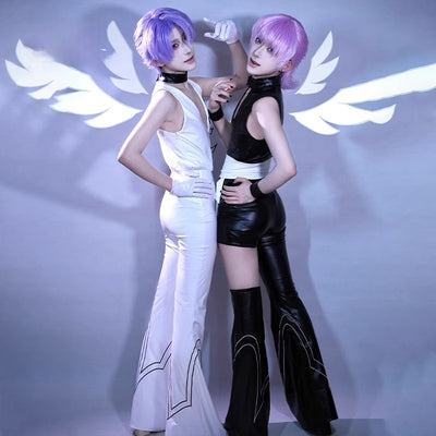 Monenjoy パンティ&ストッキングwithガーターベルト 天使兄弟 ポリエステル ポリウレタン コスプレ衣装 - Monenjoy