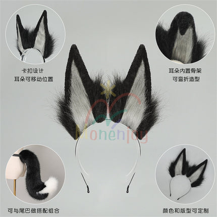Monenjoy Zenless Zone Zero Hoshimi Miyabi Fox Ears Headband Animal Ears Fluffy Ear Cosplay Cosplay Hair Wear Cute Moe Goods Cat Ears Fox Ears Cosplay Props Accessories