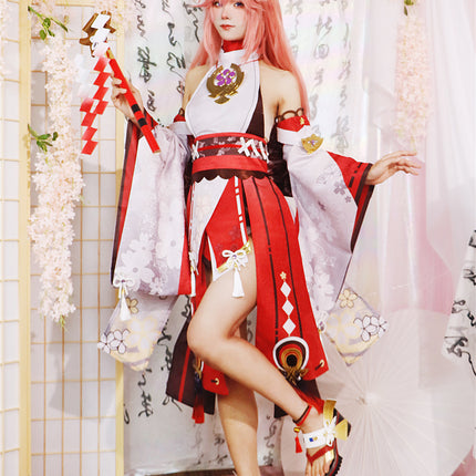 Monenjoy 原神 八重神子 コスプレ衣装 やえみこ 和服 イベント 仮装 舞台服 仮装 ハロウィン 学園祭 - Monenjoy