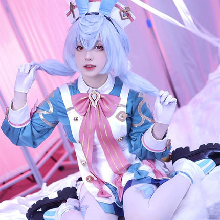 Monenjoy 原神 龍の愛娘 フォンテーヌ シグウィン ふわふわ尻尾付+髪飾り+金属パーツ 神の目 ネレイス座 コスチューム  メロピデ要塞 衣装 ハロウィン クリスマス 衣装 イベント 変装 cosplay 男女兼用 - Monenjoy