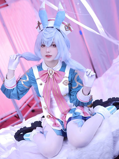 Monenjoy 原神 龍の愛娘 フォンテーヌ シグウィン ふわふわ尻尾付+髪飾り+金属パーツ 神の目 ネレイス座 コスチューム メロピデ要塞 衣装 ハロウィン クリスマス 衣装 イベント 変装 cosplay 男女兼用 - Monenjoy