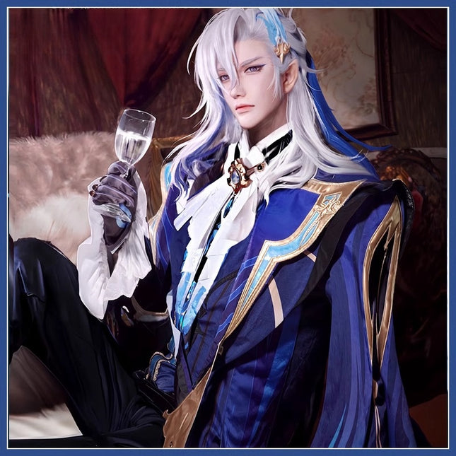 Monenjoy 原神 フォンテーヌ ヌヴィレット シューズカバー付 神の目   Neuvilette コスチューム 衣装 ハロウィン クリスマス 衣装 イベント 変装 cosplay - Monenjoy