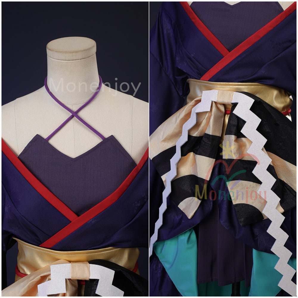Monenjoy 超かぐや姫 月見ヤチヨ ジャカード生地 コスプレ衣装 ぬいぐるみ追加 コスチューム イベント 和服 MONENJOY