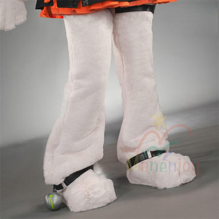 Monenjoy  ゼンゼロ ザオ コスプレ衣装 照 フワワワ ケモナー衣装 Furry テイル モコモコ ファーリー ウィッグ+爪+グローブ+武器追加可能