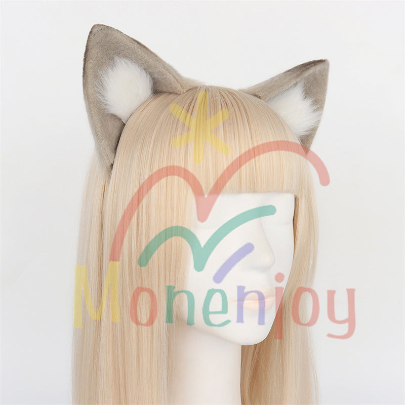 Monenjoy 原神 リネット ふわふわ 耳飾り+尻尾 可愛い 萌えグッズ 猫耳 きつね耳 コスプレ道具 アクセサリー - Monenjoy