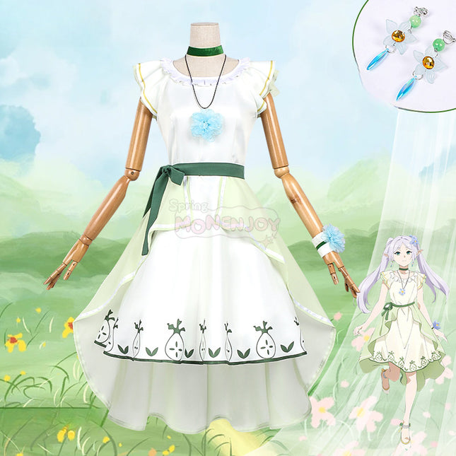 Monenjoy 中国コラボ 葬送のフリーレン×KFC コスプレ衣装 ワンピース コスチューム - Monenjoy