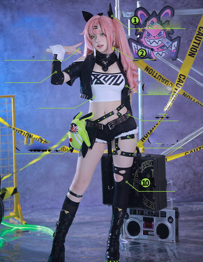 Monenjoy ゼンレスゾーンゼロ 邪兎屋 ニコ・デマラ コスチューム ホロウ調査協会 ゼンゼロ/ZZZ 衣装 可愛い 女の子 コスプレ 撮影衣装 コス COS 演出 花火祭 ハロウィン イベント 変装 学園祭 - Monenjoy