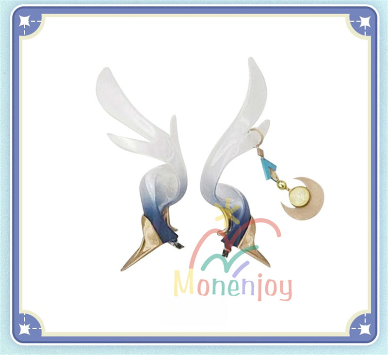 Monenjoy 原神 ラウマ コスプレ衣装 Lauma 3d樹脂製髪飾り追加 ナド・クライ イベント 霜月の子 白銀の鹿座 コスチュームgs1915