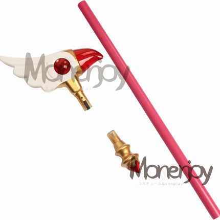 Monenjoyカードキャプターさくら 魔法の杖 封印の杖 透明感 星の杖 85cm クリアカード 魔法少女 道具 武器 魔法の杖 ステッキ 可愛い 樹脂 コスプレ道具 撮影道具 おもちゃ 手遊び ハロウィン コスプレ 武器 道具 用具 ハロウィン イベント - Monenjoy