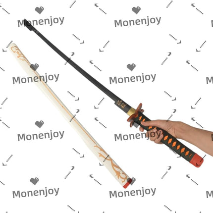 Monenjoy 鬼滅の刃 日輪刀 100cm 武器レプリカ  冨岡 木 撮影 おもちゃ 武器 木 ハロウィン 舞台道具 剣士 コスプレ道具 レプリカ  - Monenjoy
